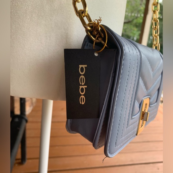 Bebe Katrina Quilted Crossbody-Blue Slate-Purse-NWT - Picture 6 of 15